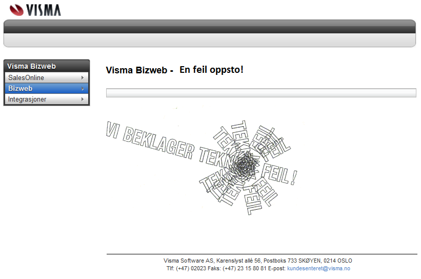 En feil oppsto